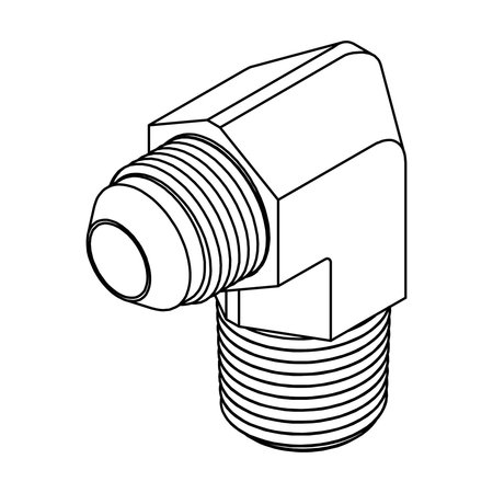 TOMPKINS Hydraulic Fitting-Steel06MJ-06MP 90 2501-06-06